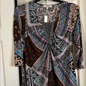 Purple Rain Multicolor Patterned Blouse